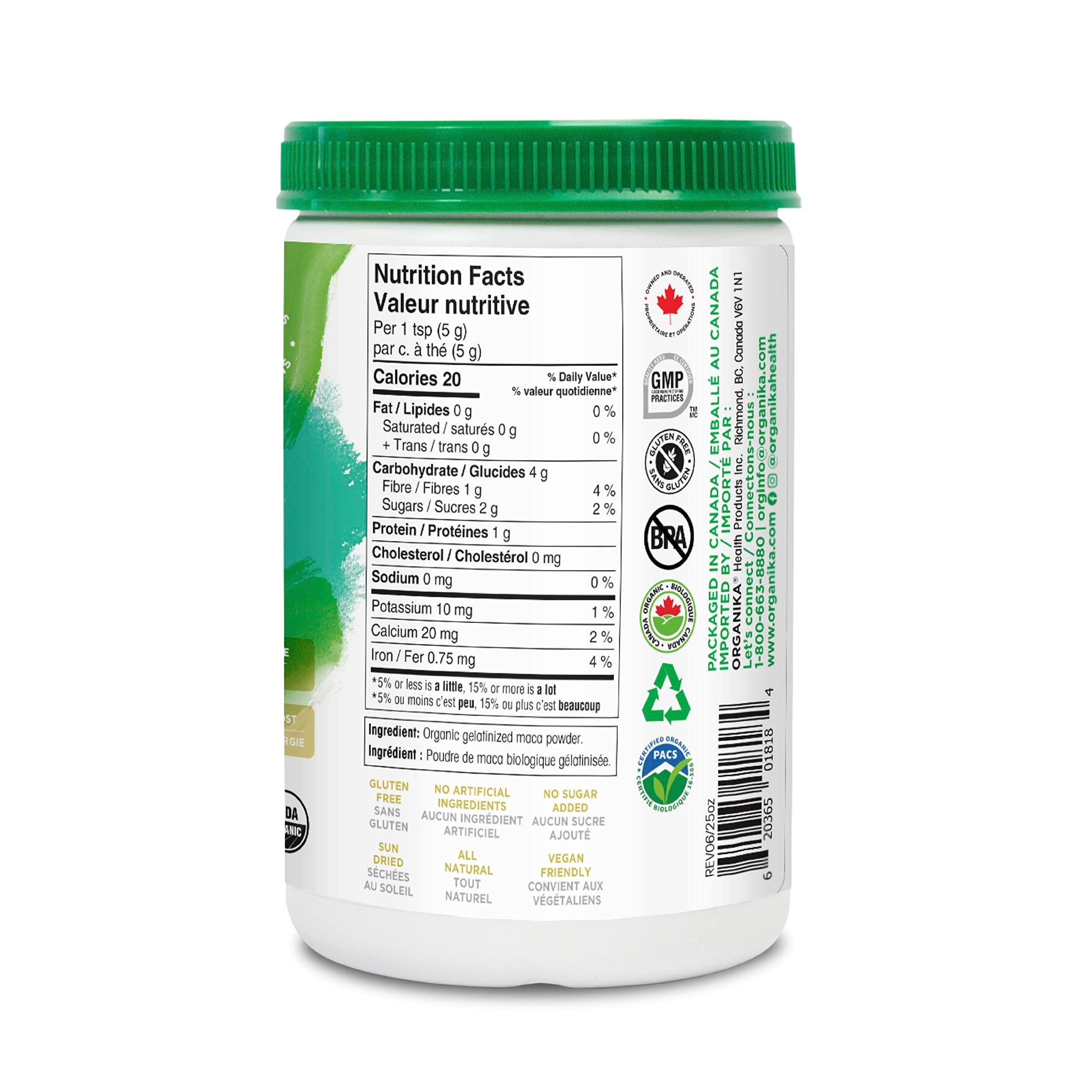 Organika Maca Certified Organic Powder- Gelatinized for High Bioavialability, Hormone Balance, Adaptogen to Help with Stress and Energy- 400g Organika
