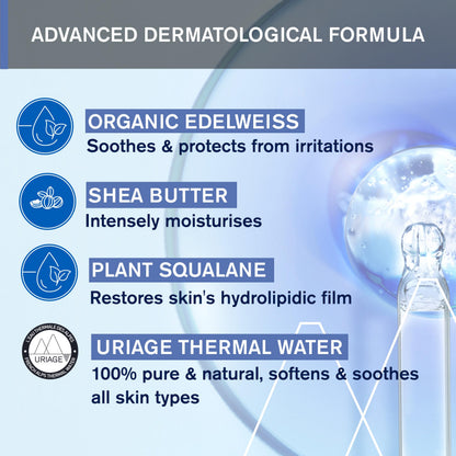 URIAGE Bébé - 1st Moisturizing Cream with Organic Edelweiss & Shea Butter | Hydrates & Prevents Dryness, Fast-Absorbing, Non-sticky, 97% Ingredients of Natural Origin - 500 ml Uriage