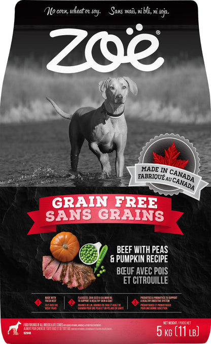 Zoe Grain Free Dog Food, All Breeds, Beef with Peas & Pumpkin, 5 kg Zoë