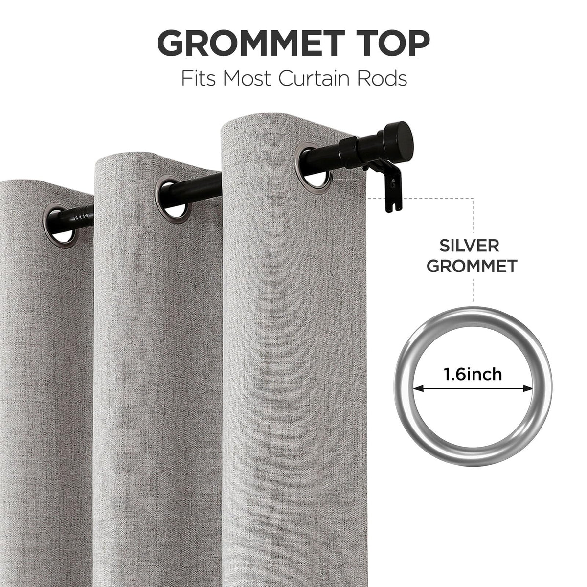 Joydeco Blackout Curtains 96 Inches Long Blackout Curtains 2 Panels, Thermal Insulation Noise Reducing Room Darkening Opaque Curtains for Bedroom Living Room Window, Privacy Protection 2 Panels Set