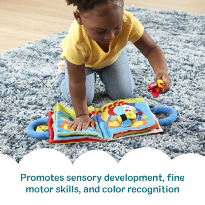 Melissa & Doug K’s Kids My First Activity Book, Soft Cloth Baby Book with Infant Toys—Puppets, Crinkles, Buttons, Buckles & Clock, Machine Washable Montessori Baby Toys for Kids 0–24 Months Melissa & Doug