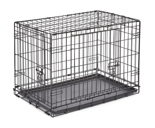 MidWest Homes for Pets 30-Inch New World Crate for Medium Breeds, 21-40 lbs, Double Door Folding Dog Crate, Leak-Proof Tray & Secure Latches, Portable, Durable & Easy to Assemble 🍁 All In One Marketplace Canada New World