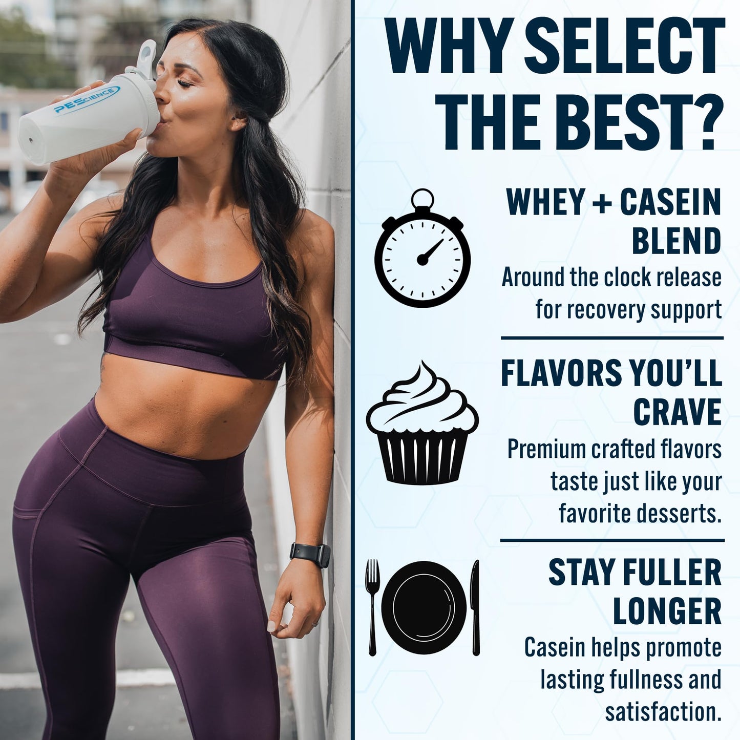 PEScience Select Protein Powder, Whey and Casein Blend, Lean Protein Powder for Women and Men, Low Calorie, Low Carb, Keto Friendly, Gluten Free - Gourmet Vanilla, 27 Servings
