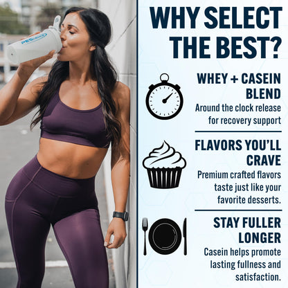 PEScience Select Protein Powder, Whey and Casein Blend, Lean Protein Powder for Women and Men, Low Calorie, Low Carb, Keto Friendly, Gluten Free - Gourmet Vanilla, 27 Servings