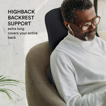 ObusForme HighBack Backrest Support – Extra-Tall Ergonomic Lumbar Cushion for Office & Gaming Chair | Rigid Full-Back Frame + Removable Lumbar Pad