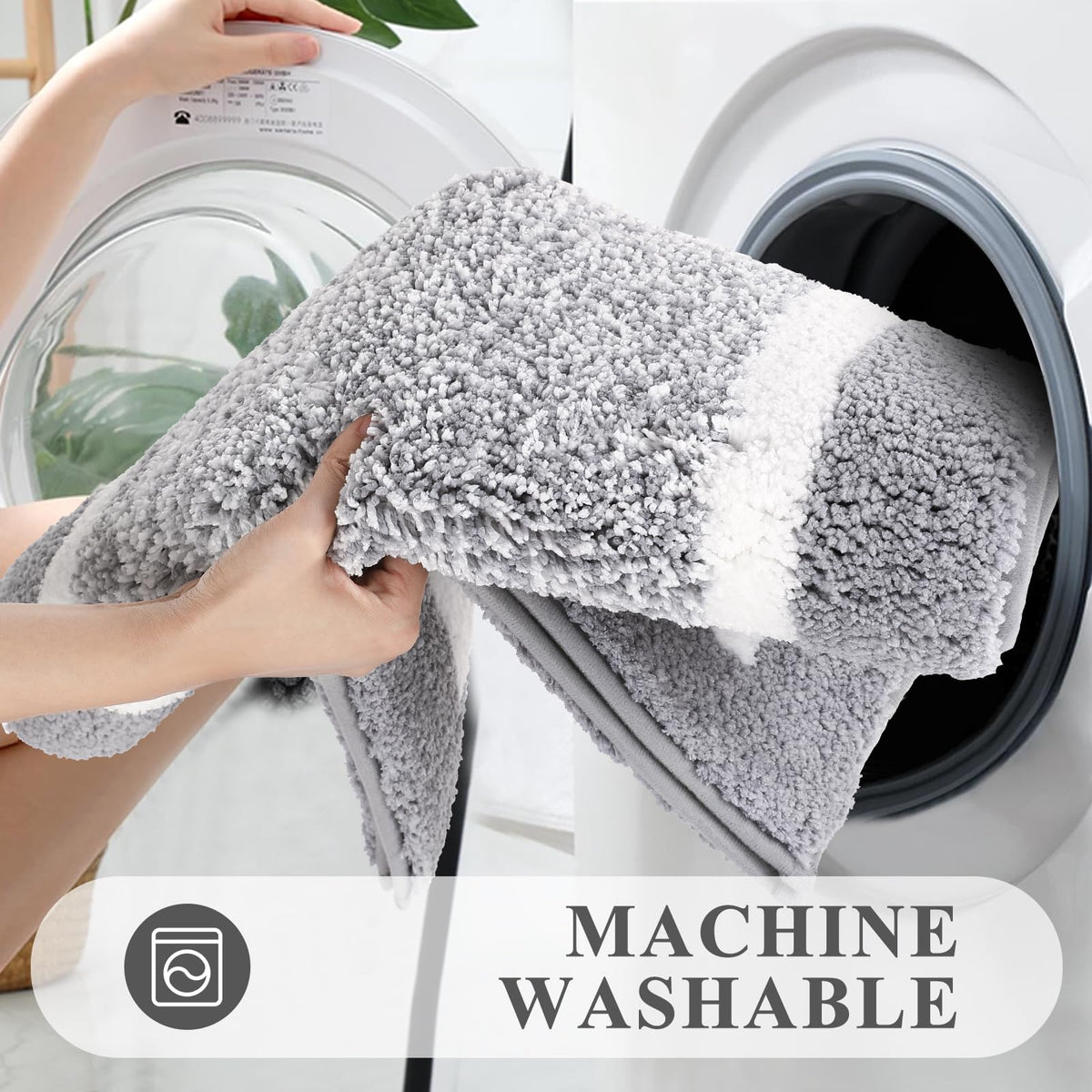 Pauwer Bathroom Rugs Sets 3 Piece Non Slip Bathroom Shower Rugs with U-Shaped Contour Toilet Mat Absorbent Microfiber Plush Bath Mats Machine Washable Shaggy Bath Rugs Christmas Floor Mats Carpet 🍁 All In One Marketplace Canada