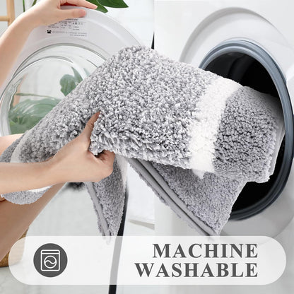 Pauwer Bathroom Rugs Sets 3 Piece Non Slip Bathroom Shower Rugs with U-Shaped Contour Toilet Mat Absorbent Microfiber Plush Bath Mats Machine Washable Shaggy Bath Rugs Christmas Floor Mats Carpet 🍁 All In One Marketplace Canada