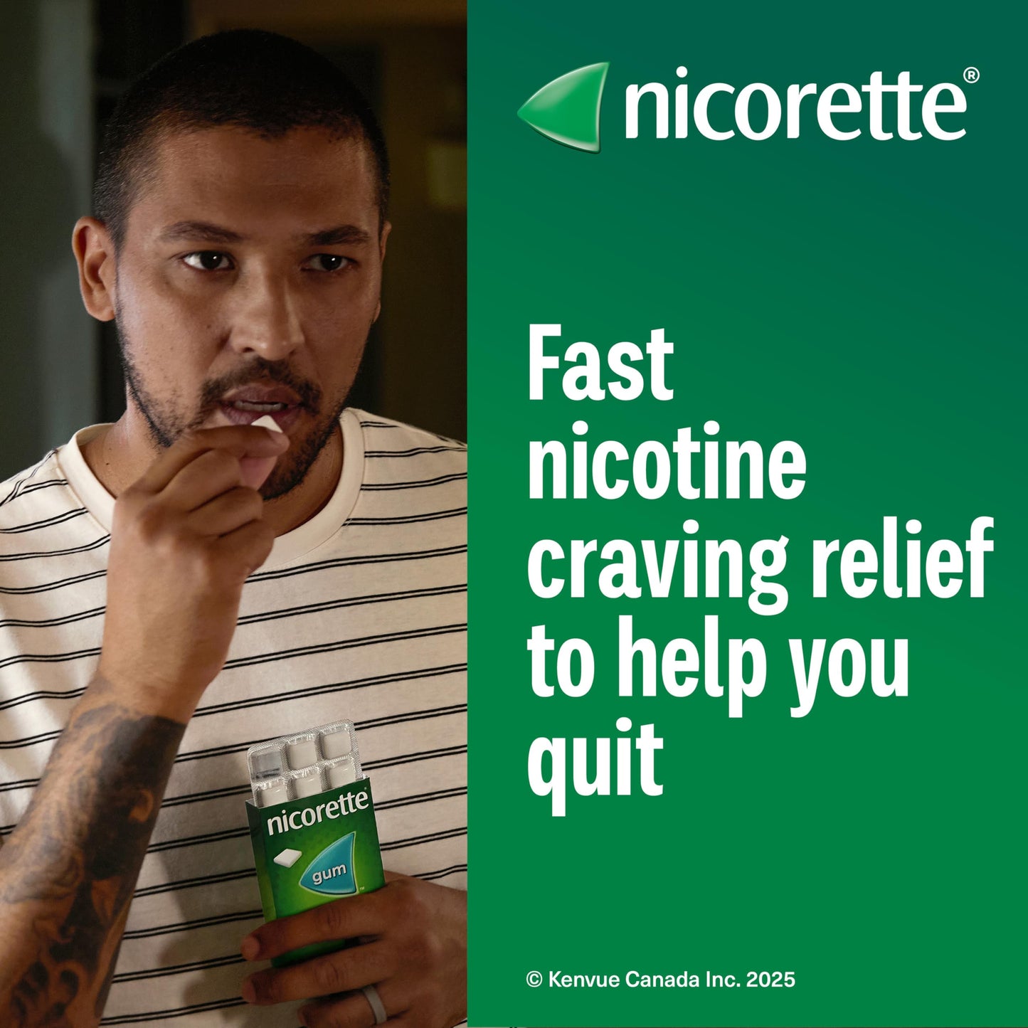 Nicorette Gum, Nicotine 4 Mg, Spearmint Flavour, Quit Smoking Aid And Smoking Cessation Aid, 210 Count Nicorette