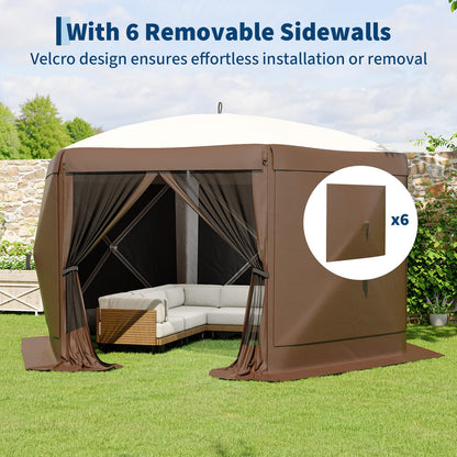 Garvee 13x13 Pop Up Gazebo, 6 Wind Panels, Instant Setup, Full Mesh, Khaki 🍁 All In One Marketplace Canada
