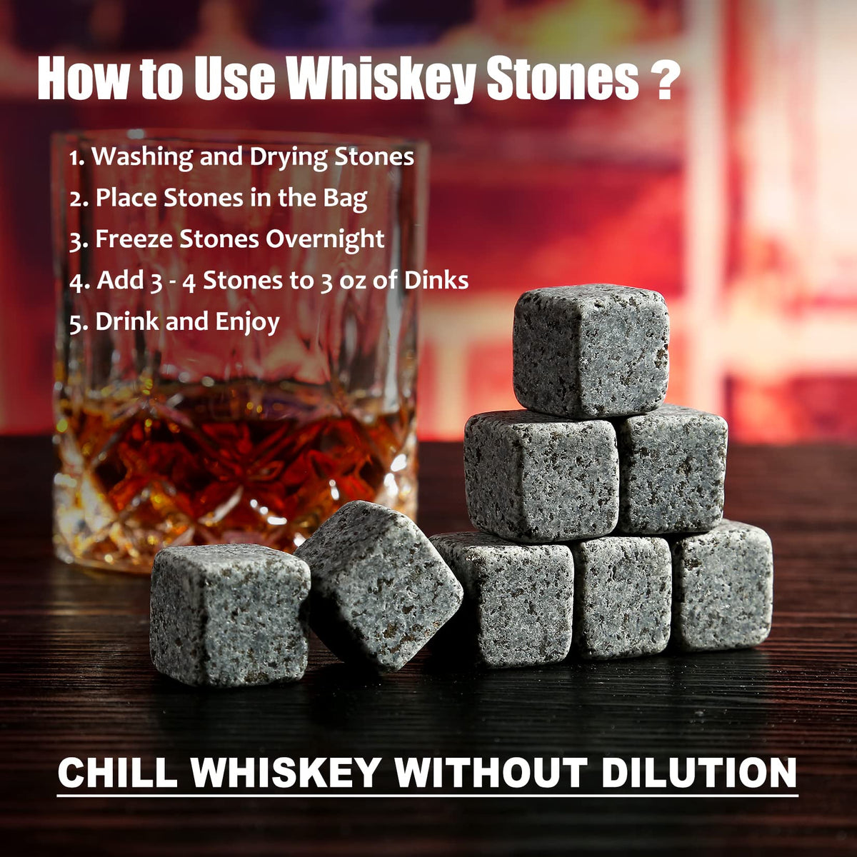 Whiskey Stones Glass Gifts for Men, Bourbon Scotch Whiskey Glasses Set of 2 🍁 All In One Marketplace Canada