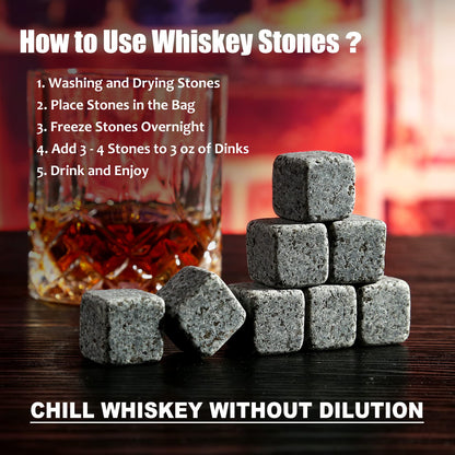 Whiskey Stones Glass Gifts for Men, Bourbon Scotch Whiskey Glasses Set of 2 🍁 All In One Marketplace Canada