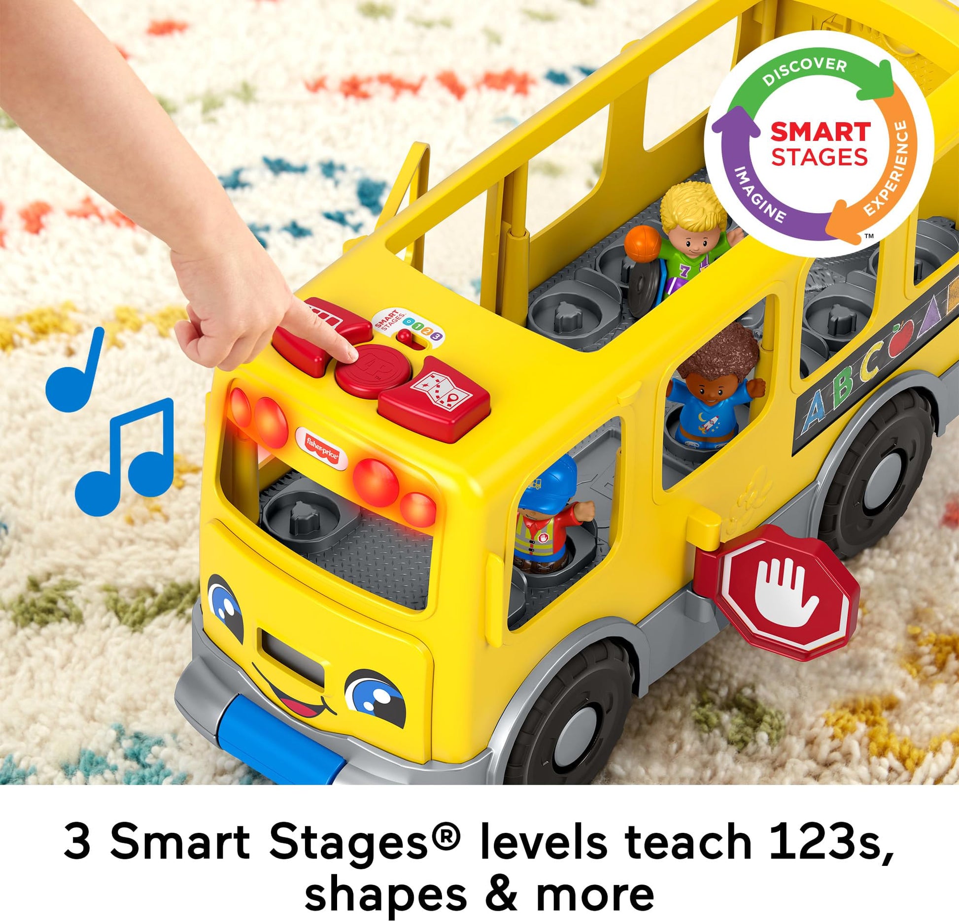 Fisher-Price Little People Toddler Toy Big Yellow School Bus & Community Heroes Set, Musical Pull-Along Vehicle & Figures for Kids Ages 1+ Years - Available at All In One Marketplace Canada