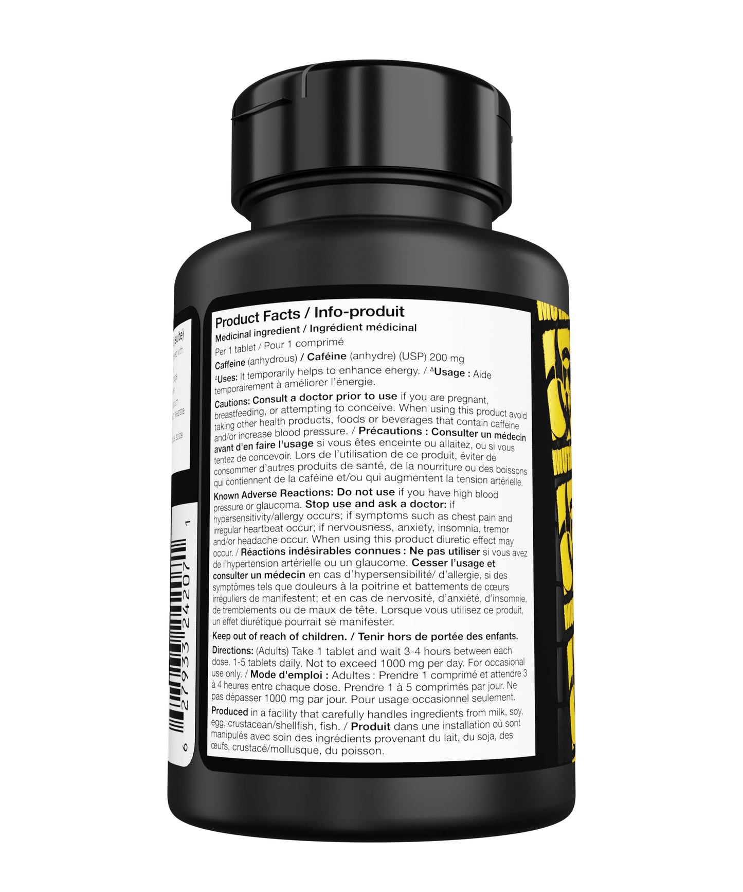 Mutant Caffeine - Maximum strength - 200mg caffeine equivalent - 240 tablets - Available at All In One Marketplace Canada