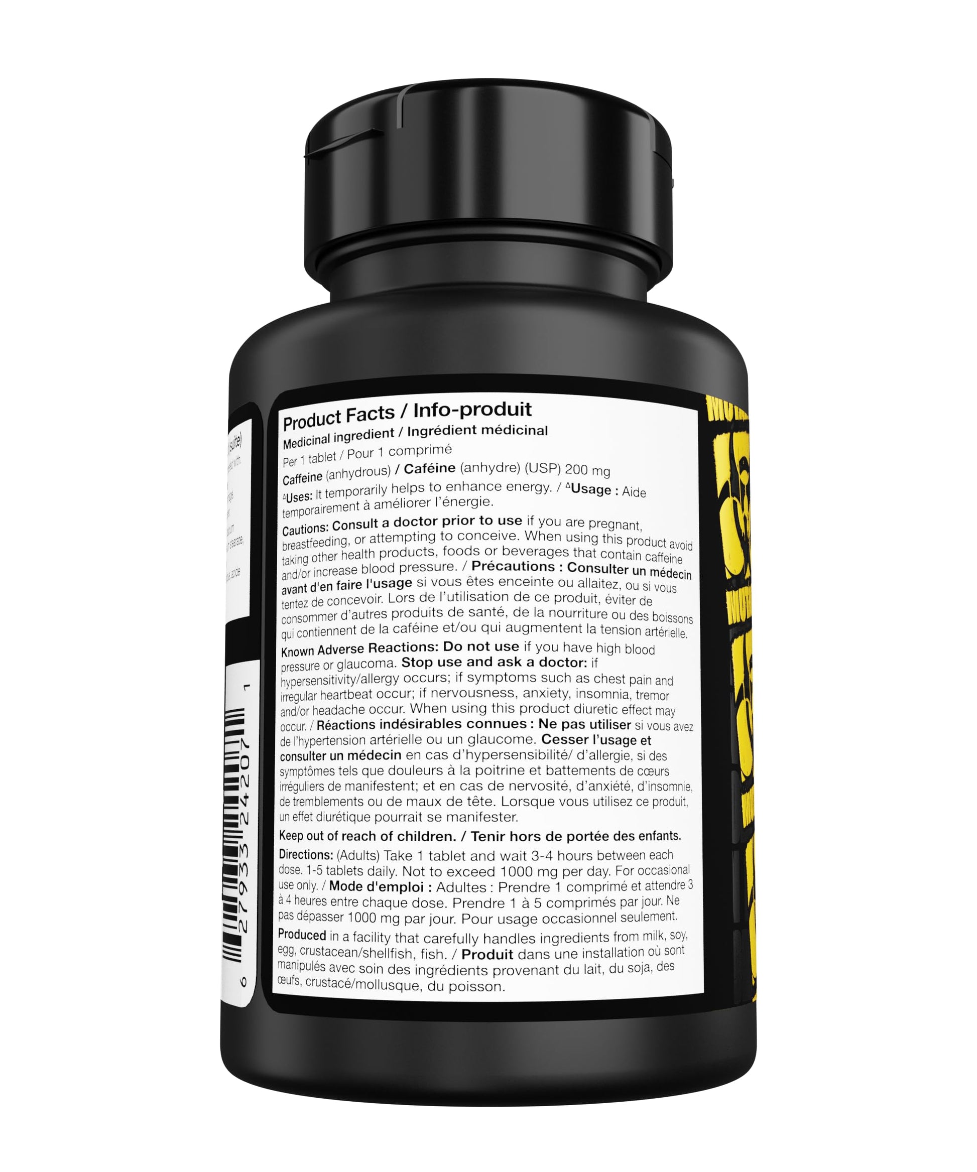 Mutant Caffeine - Maximum strength - 200mg caffeine equivalent - 240 tablets - Available at All In One Marketplace Canada