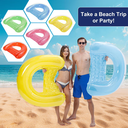 4 Pack Pool Floaties for Adults, Upgraded 52“X38 Adult Size Inflatable Pool Float Chair Floating Pool Chair Floaties for Adults Beaches, Lakes, Rivers, Parties