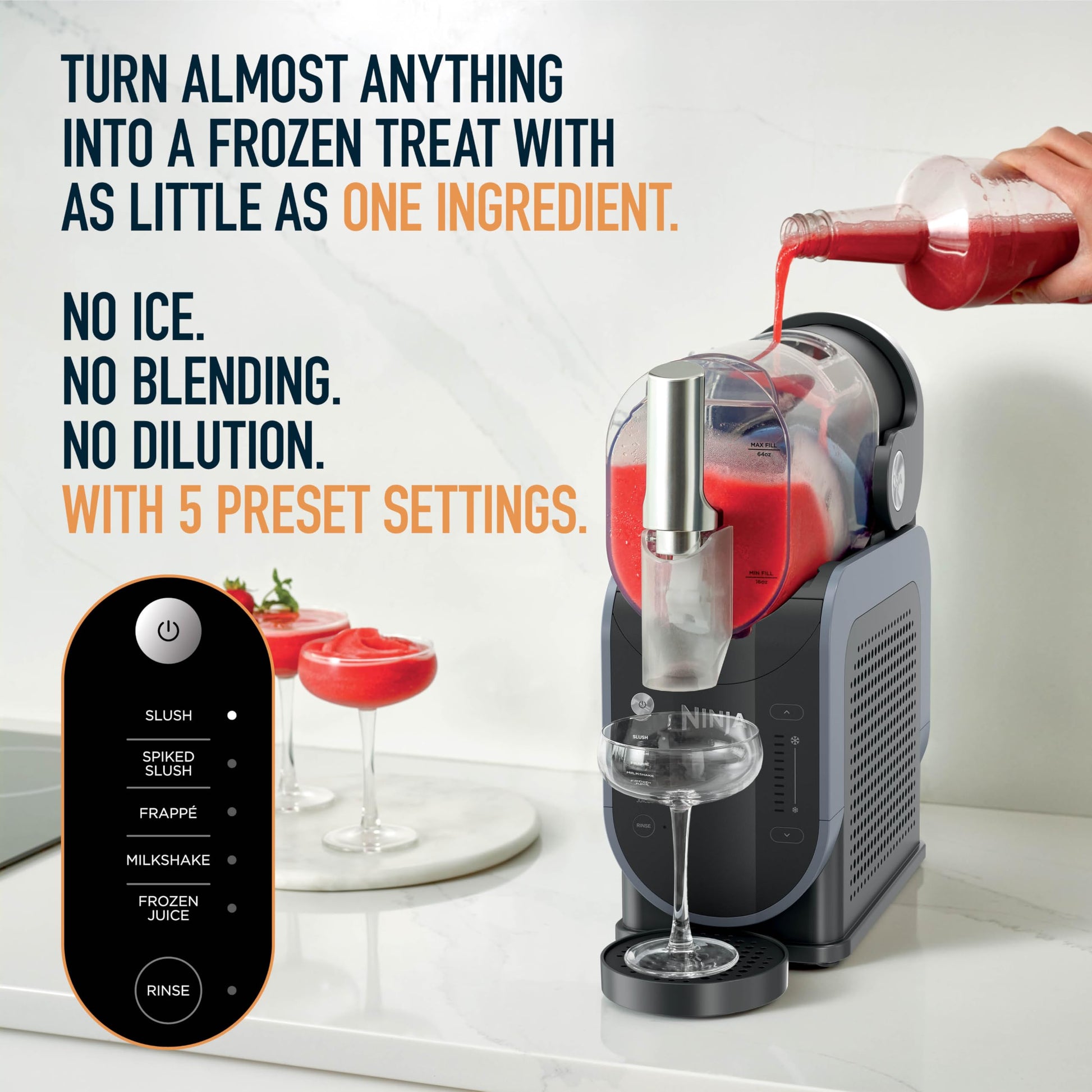 Ninja SLUSHi Professional Frozen Drink & Ice Machine with RapidChill Technology, Slushie Maker, 5 Preset Programs for Frozen Margaritas, Frappés, and More, FS301C (Canadian Version)