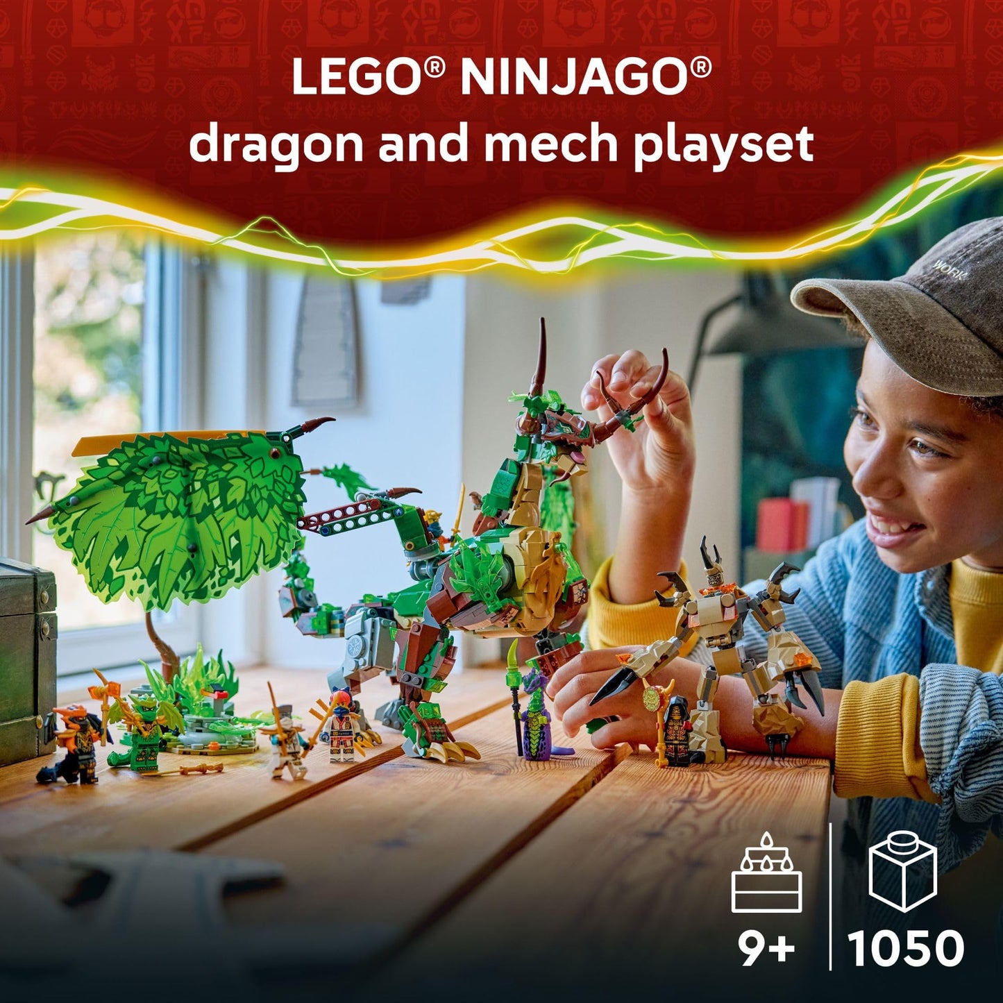 LEGO NINJAGO The Dragon of Life Building Toy for Boys & Girls - Poseable Dragon Toy Figure & Playset for Kids, Ages 9+ - W/Mini Mech & 8 Minifigures for Pretend Play - Gift Idea for Birthdays - 71859 LEGO