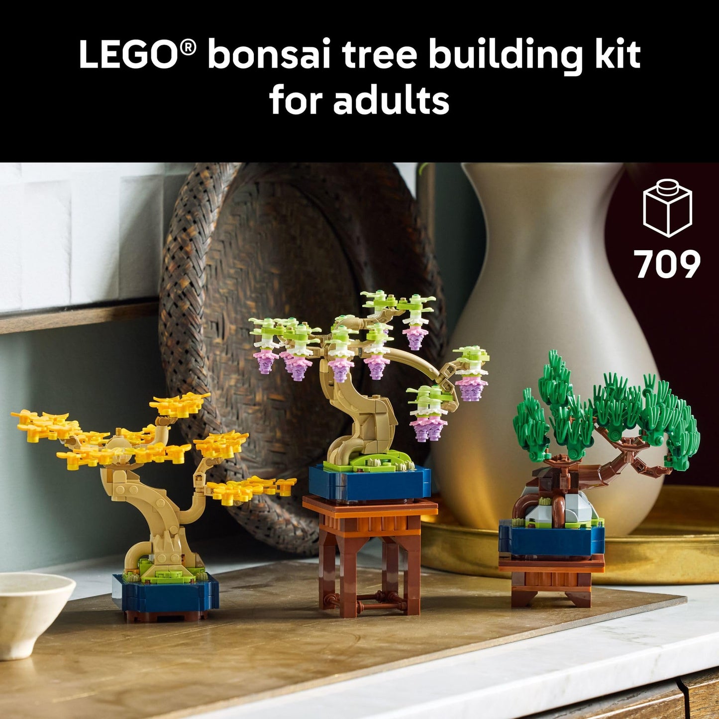 LEGO Botanicals Mini Bonsai Trees Building Set - Artificial Bonsai Tree Building Blocks for Adults, Ages 18+ - DIY Home and Office Decor for Men and Women - Gift for Birthday or Anniversary - 10373 LEGO