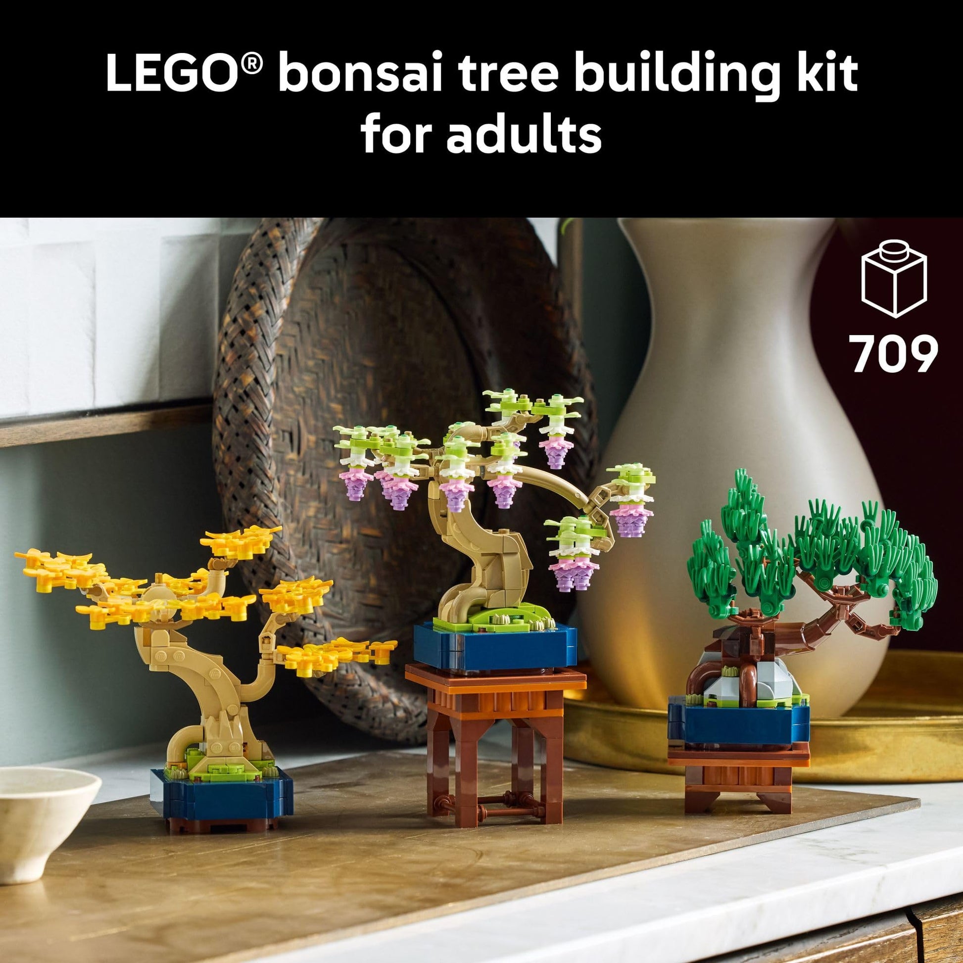 LEGO Botanicals Mini Bonsai Trees Building Set - Artificial Bonsai Tree Building Blocks for Adults, Ages 18+ - DIY Home and Office Decor for Men and Women - Gift for Birthday or Anniversary - 10373 LEGO