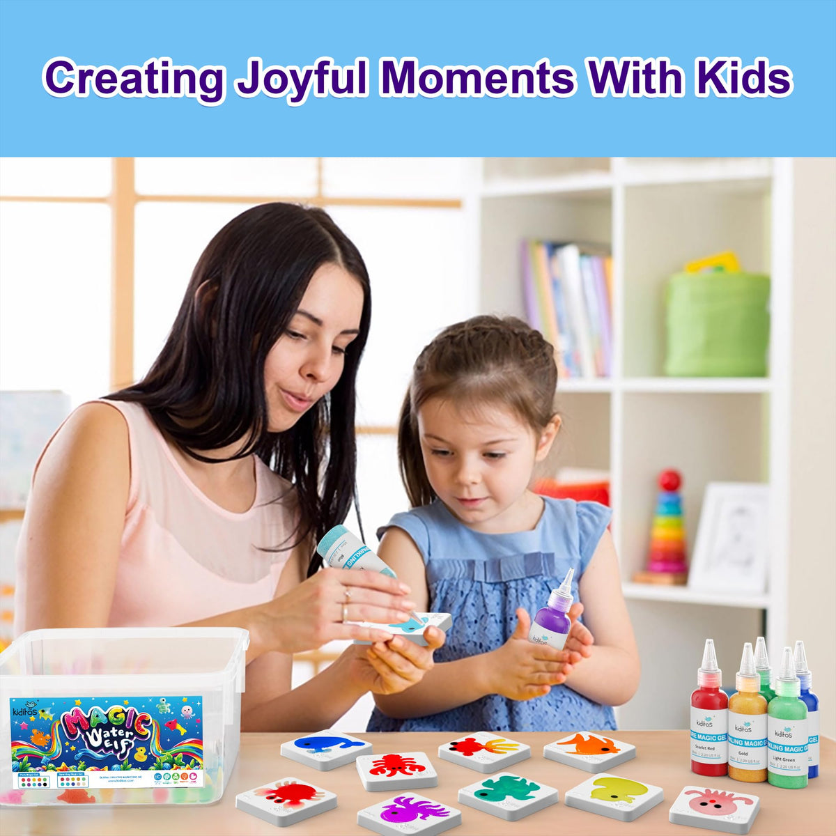 Kiditos Magic Water Elf Toy Kit–Squishies for Kids, 20 Gels & 10 Molds, Magic Gel Water Pets Sensory Toy, Fun DIY Craft Kit，Party Favors, Birthday & Christmas Gifts for Kids Ages 3+ 🍁 All In One Marketplace Canada