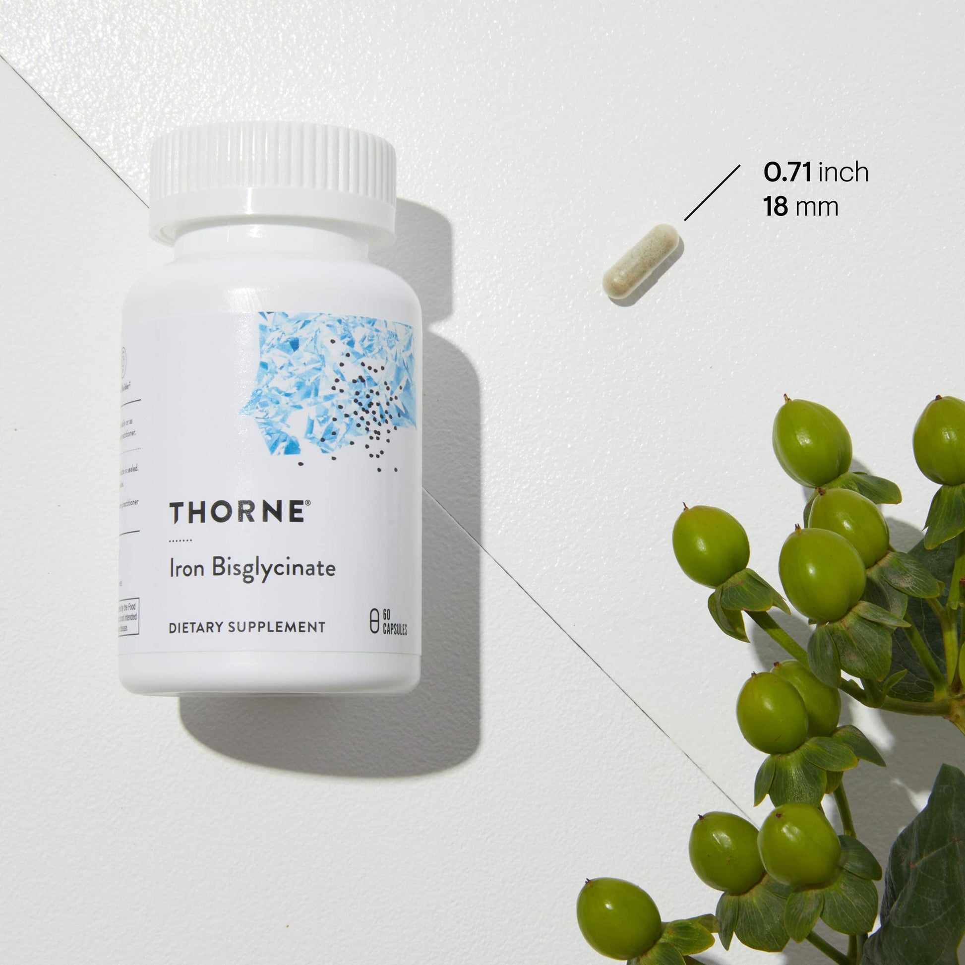 Thorne Iron Bisglycinate - 25 mg Iron Supplement for Enhanced Absorption Without Gastrointestinal Side Effects - 60 Capsules - 60 Servings - Available at All In One Marketplace Canada