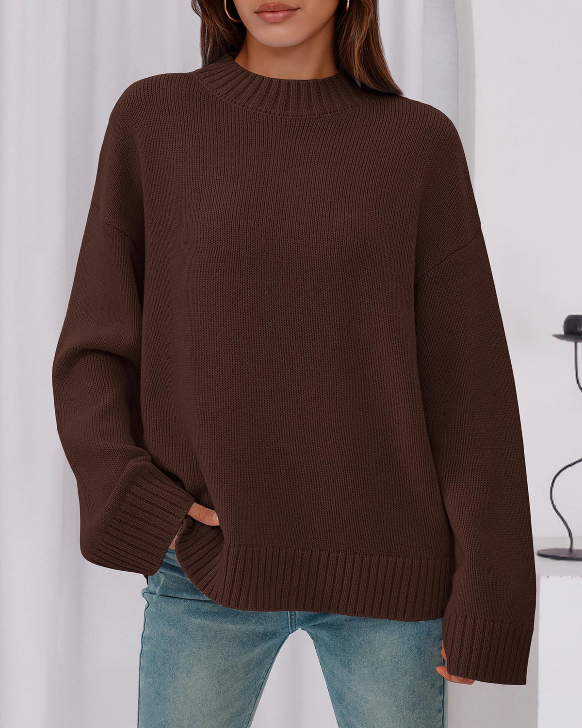 BTFBM Sweaters For Women Crewneck Long Sleeve Loose Knit Pullover Tops 🍁 All In One Marketplace Canada