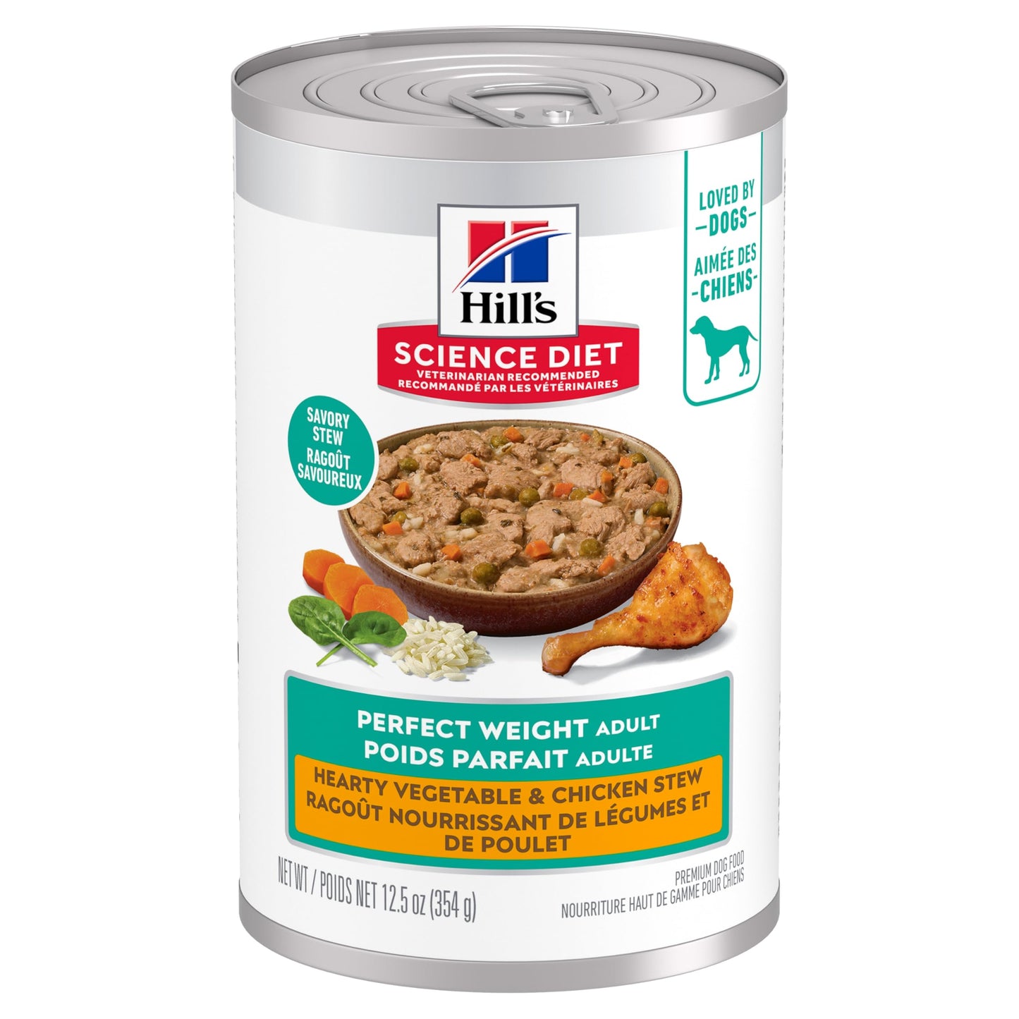 Hill's Science Diet Adult Perfect Weight Canned Dog Food, Hearty Vegetable & Chicken Stew 12 x 354 g Can 🍁 All In One Marketplace Canada
