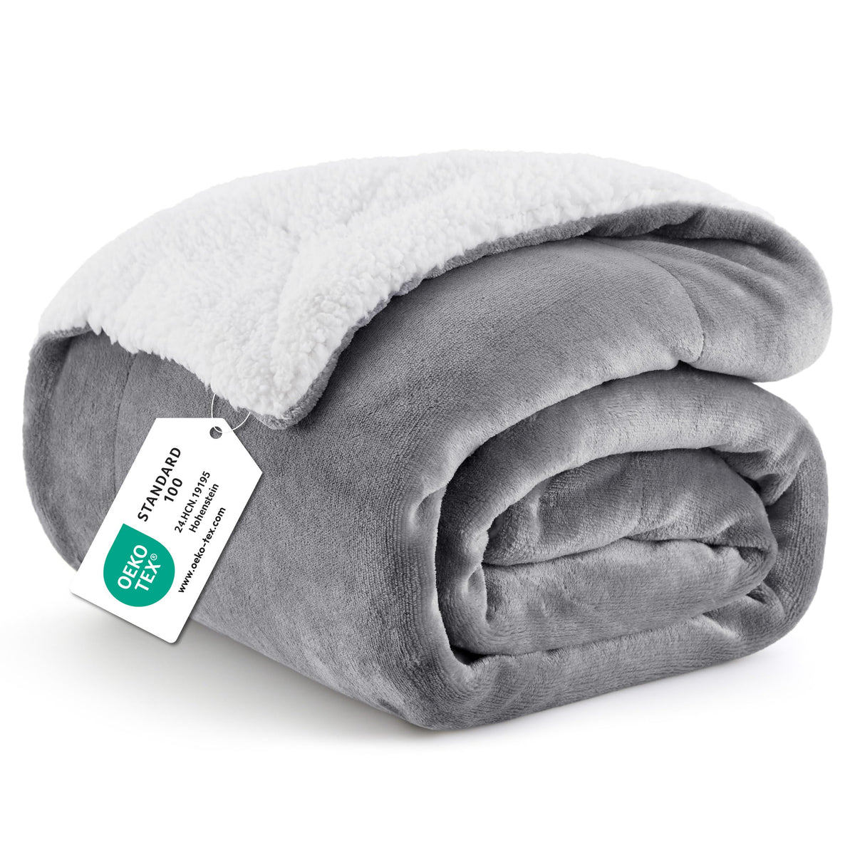 Bedsure Reversible Twin Sherpa Blanket for Bed, Grey, 60x80 Inch 🍁 All In One Marketplace Canada