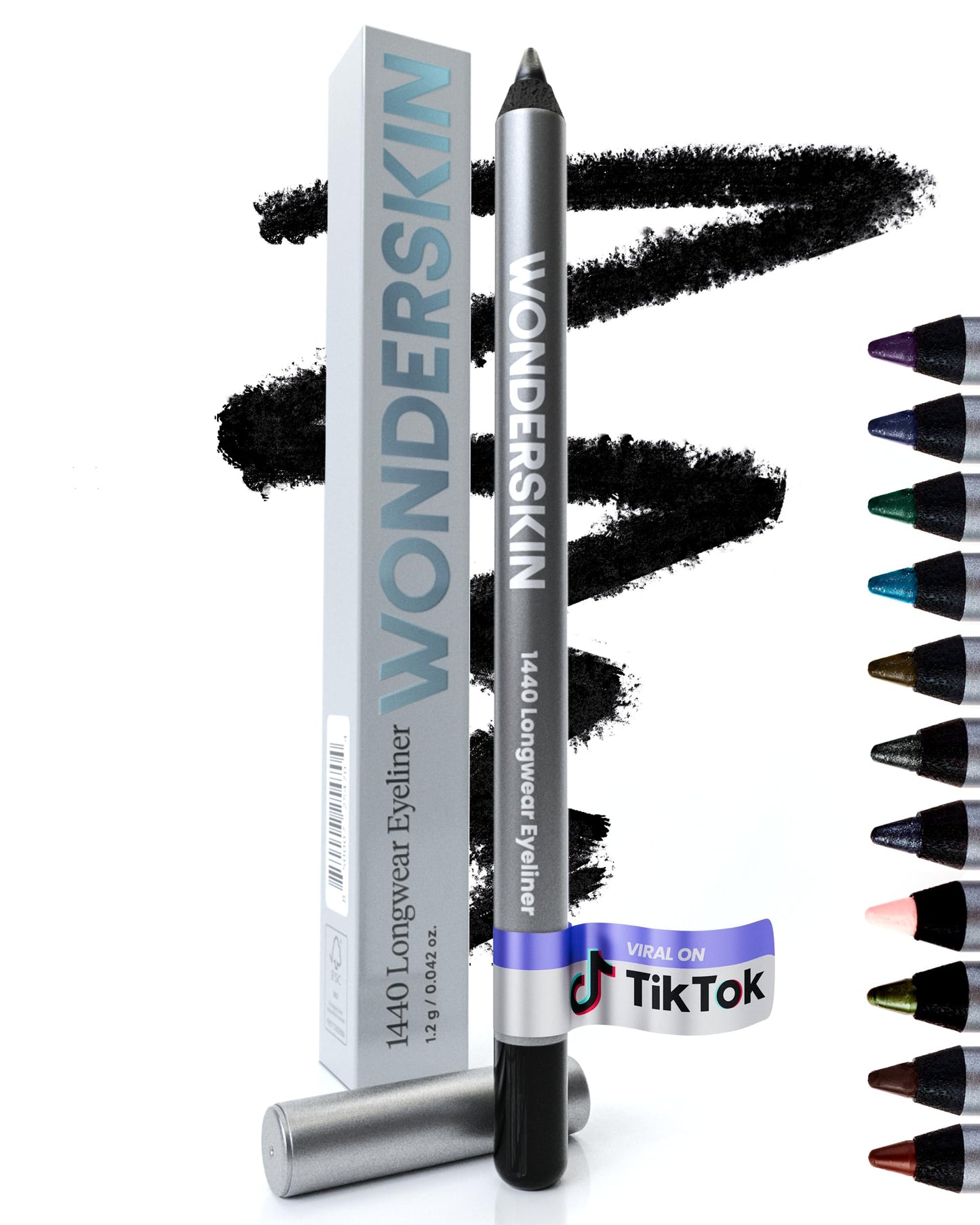 Wonderskin Eyeliner Pencil, 1440 Longwear Deep Black Eyeliner Pencil - Waterproof, Sharpenable & Smudge Proof (Liquorice) - Available at All In One Marketplace Canada