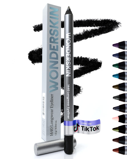 Wonderskin Eyeliner Pencil, 1440 Longwear Deep Black Eyeliner Pencil - Waterproof, Sharpenable & Smudge Proof (Liquorice) - Available at All In One Marketplace Canada