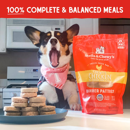 Stella & Chewy’s Freeze Dried Raw Dinner Patties – Grain Free Dog Food, Protein Rich Chewy’s Chicken Recipe – 708g Bag