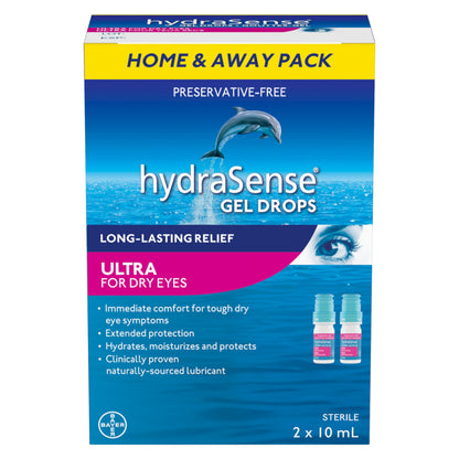 hydraSense ULTRA Eye Gel Drops, For Dry Eyes, Fast and Long-Lasting Relief, Preservative Free, Naturally Sourced Lubricant, 20 mL - Available at All In One Marketplace Canada