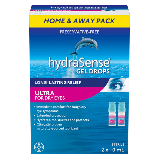 hydraSense ULTRA Eye Gel Drops, For Dry Eyes, Fast and Long-Lasting Relief, Preservative Free, Naturally Sourced Lubricant, 20 mL - Available at All In One Marketplace Canada