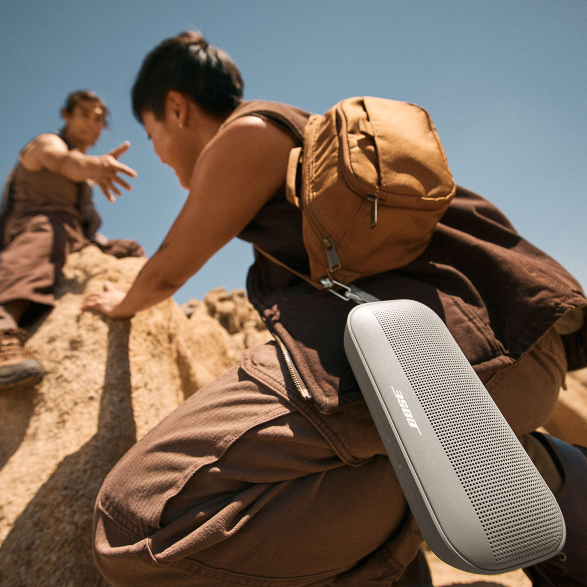 Bose SoundLink Flex Bluetooth Speaker (2nd Gen) - Portable Outdoor Speaker with Hi-Fi Audio, Waterproof and Dustproof, USB-C, Up to 12 Hours Battery Life, Sandstone