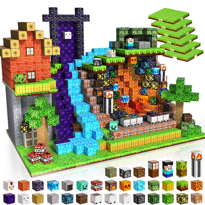 ToyUnited 200 Pieces Magnetic Blocks with 6 Base Plate Cute Fun Game Magnetic Building Blocks Montessori Stacking Sensory Toy for Kids Ages 3 4 5 6 7 8-12 Year Old Boys Girls Gifts Christmas 🍁 All In One Marketplace Canada