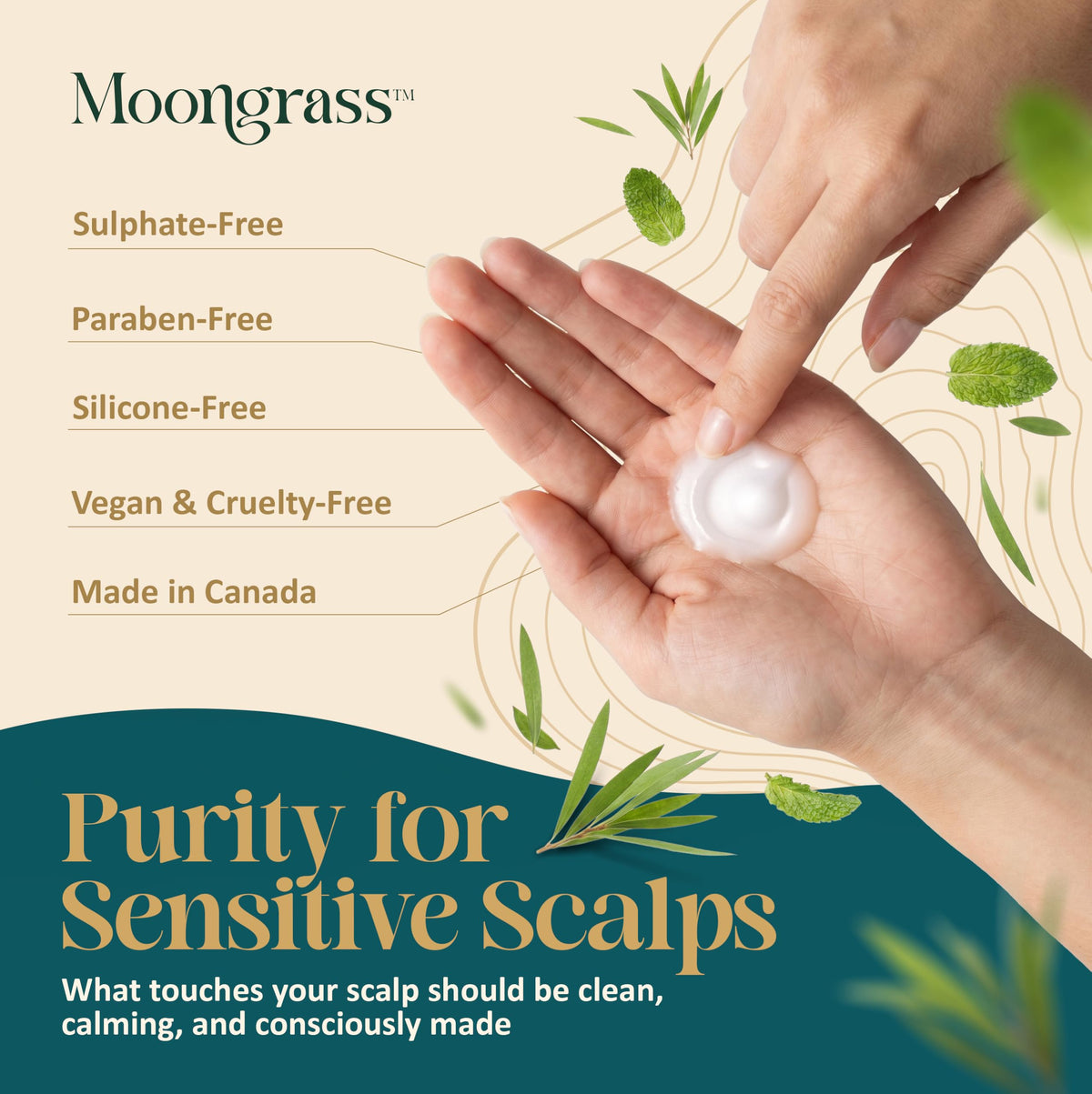 Moongrass Tea Tree Shampoo with Peppermint Oil, Plant-Based, Made in Canada 🍁 All In One Marketplace Canada