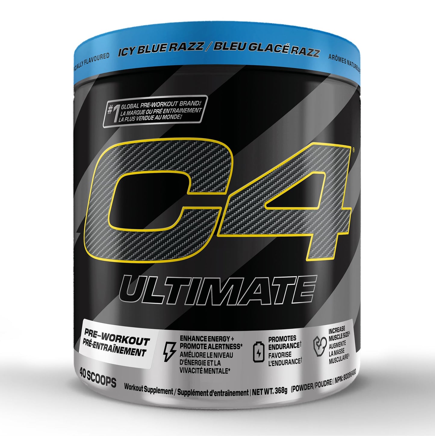 Cellucor C4 Ultimate Pre Workout Powder - Sugar Free Preworkout Energy with 300mg Caffeine and Creatine for Men & Women - Icy Blue Razz, 20 Servings Cellucor