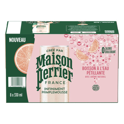 Maison Perrier Forever Grapefruit Sparkling Water – 24 Pack, 330ml Cans – Natural Flavor, Zero Calories, Sweeteners & Sodium