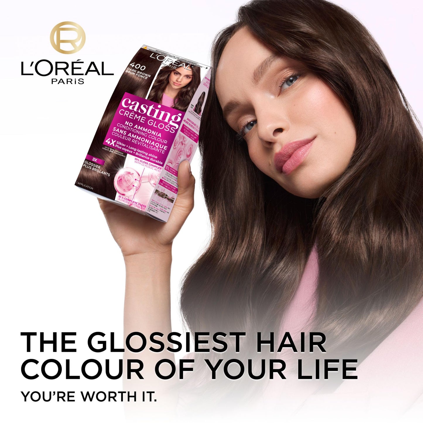 L'Oréal Paris Casting Crème Gloss Hair Dye, 323 Dark Chocolate Brown, Semi permanent Hair Color with Hair Gloss, 1 Kit (Pack of 2) L'Oreal Paris