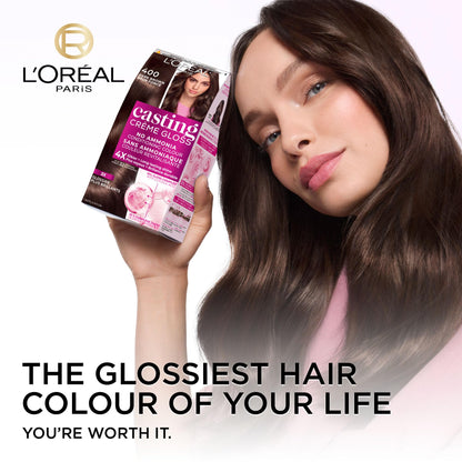 L'Oréal Paris Casting Crème Gloss Hair Dye, 323 Dark Chocolate Brown, Semi permanent Hair Color with Hair Gloss, 1 Kit (Pack of 2) L'Oreal Paris