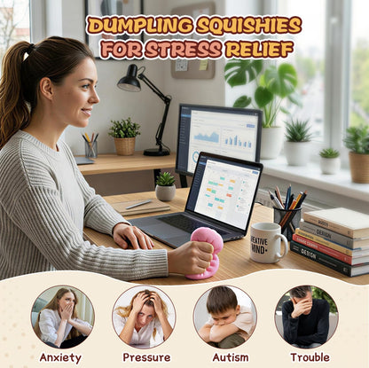 Dumpling Squishy 4 Pack, Glitter Dumpling Squishy Fidget Sensory Toys, Colorful Dumplings Squishies Stress Balls for Anxiety Relief, Bao Bun Squeeze for Kids Adults Presents 🍁 All In One Marketplace Canada
