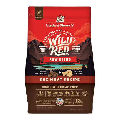 Stella & Chewy's Wild Red Dry Dog Food Raw Blend High Protein Grain & Legume Free Red Meat Recipe, 1.58kg Bag Stella & Chewy's