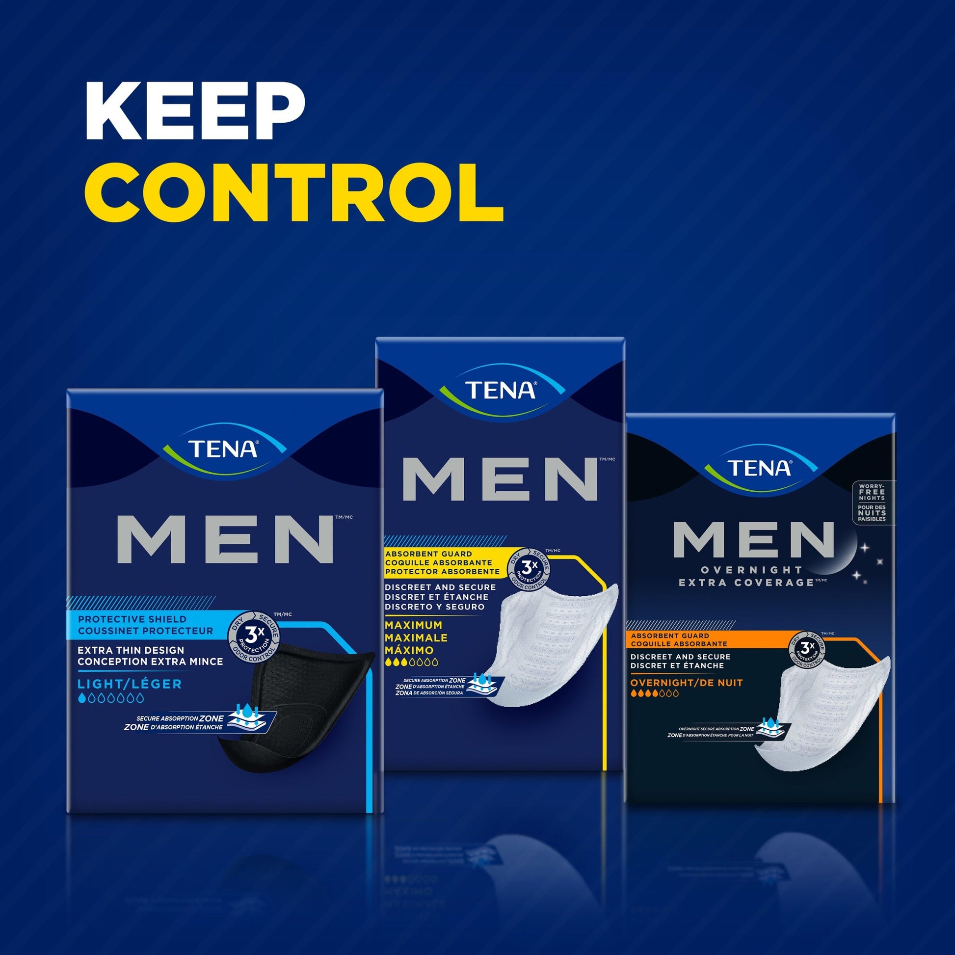 TENA Men Incontinence, Discrete Disposable, Guards, Comfortable Fit, Maximum Absorbency Protection, Universal Fit, 48 Count