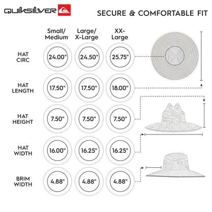 Quiksilver Men's Wide Brim Outdoor Lifeguard Straw Sun Hat, Natural, XX-Large Quiksilver