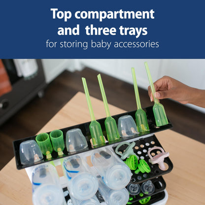 Dr. Brown’s™ Drying Tower, Stand-Up Drying Rack, Countertop Baby Bottle Drying with Organized Storage for Baby Essentials, Space Saving Vertical Rack