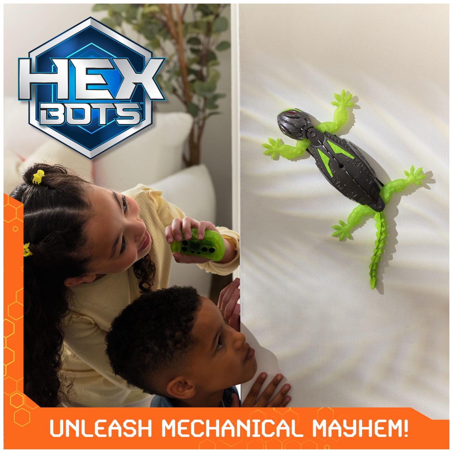 HEX Bots Wall Crawler Gecko with Official Wall Climber Technology, Rechargeable Remote Control Robot Kids Toys, Prank Toys for Boys & Girls Ages 4 & Up