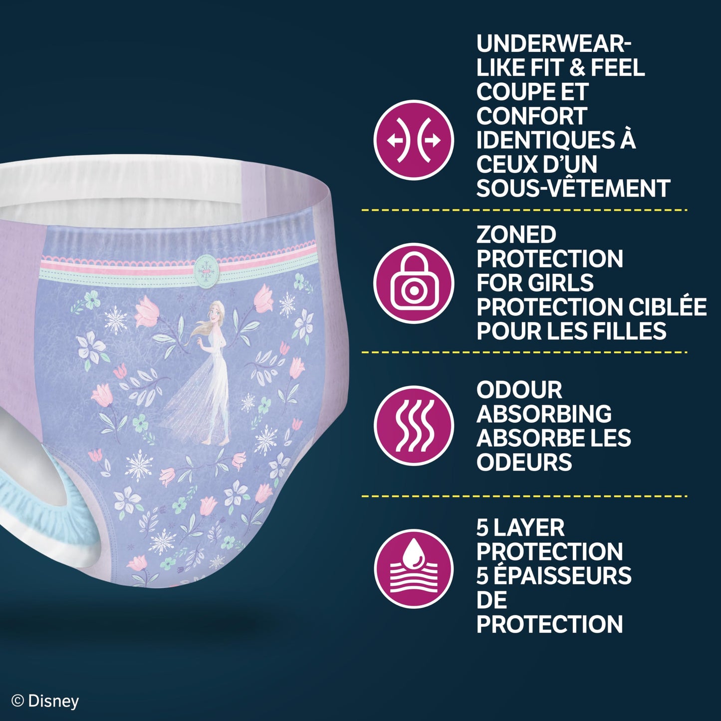 Huggies Goodnites Training Pants, Girls Bedwetting NightTime Underwear, Size XS, 28-43 lbs, 44 Count, Giga Pack
