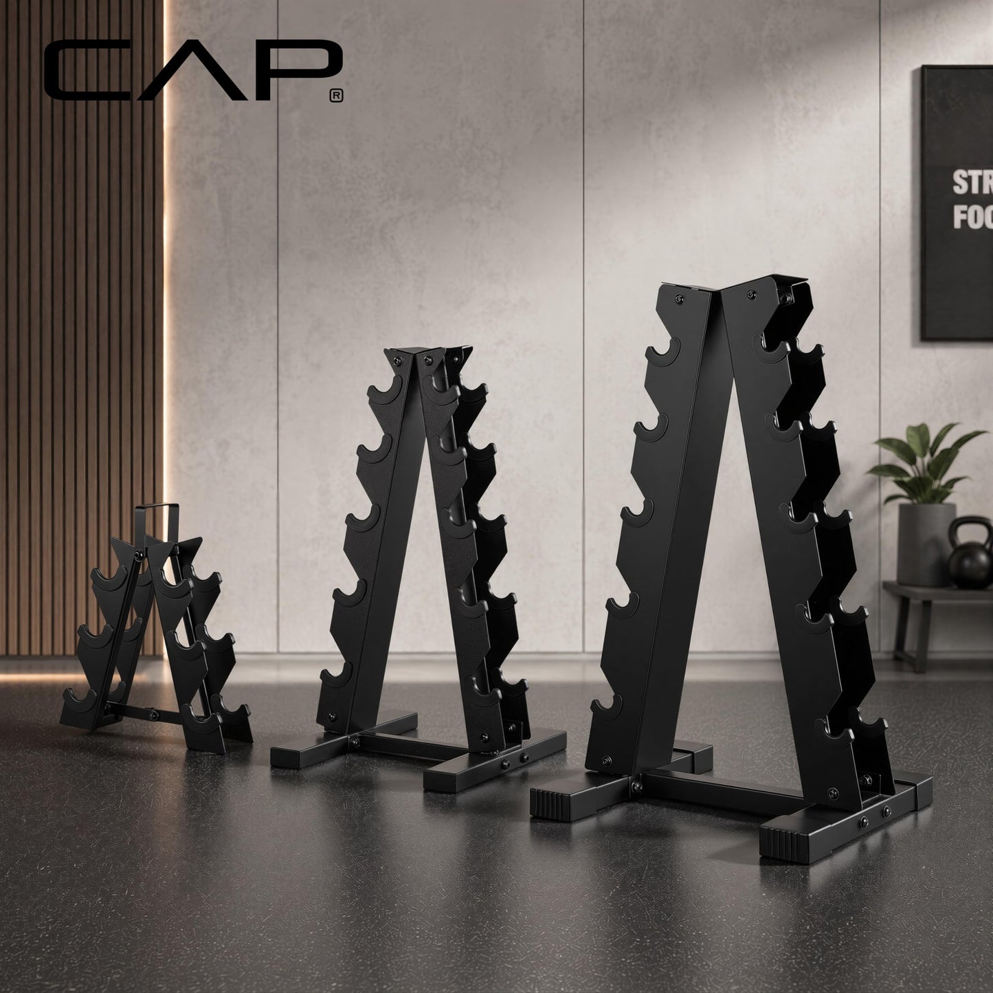 CAP Barbell A-Frame Dumbbell Hand Weight Vertical Storage Rack - Carbon