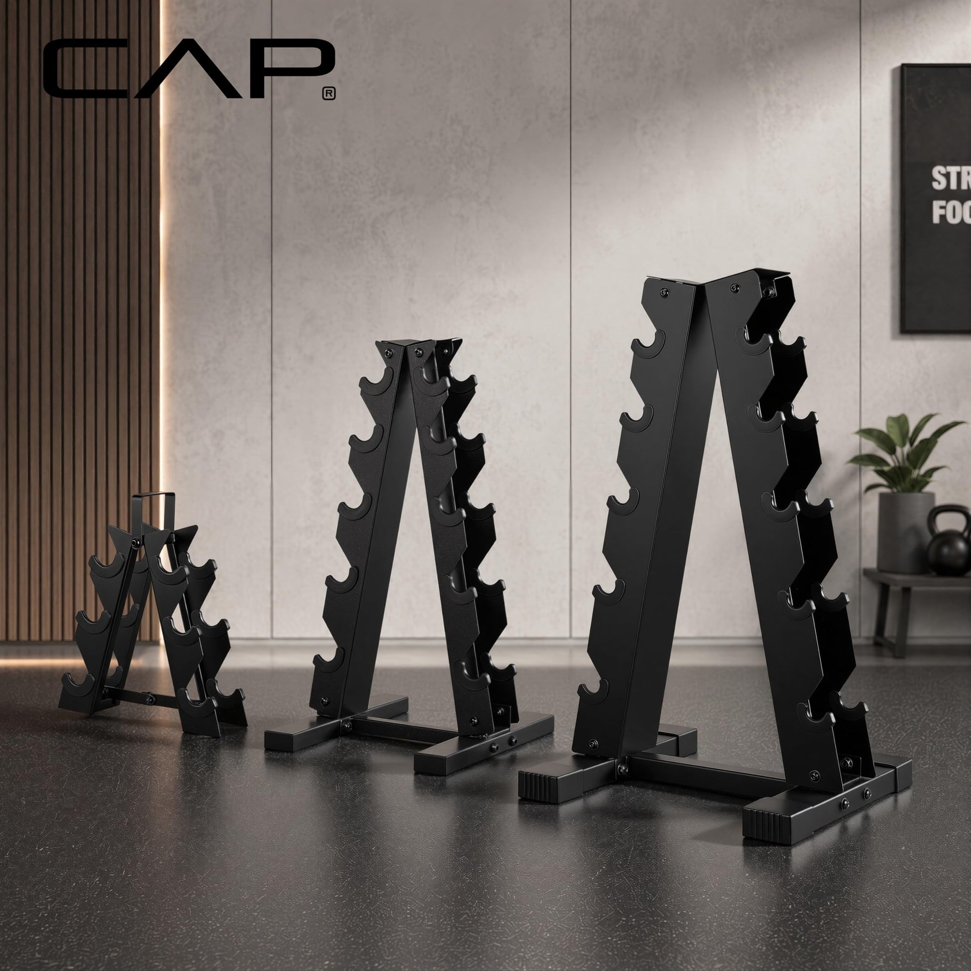 CAP Barbell A-Frame Dumbbell Hand Weight Vertical Storage Rack - Carbon