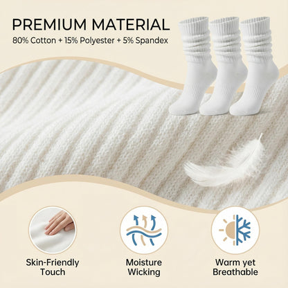 Slouchy Socks for Women Scrunch Crew Winter White Cotton Slouch Sock 🍁 All In One Marketplace Canada